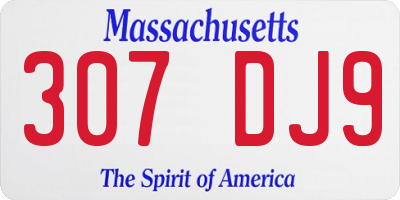 MA license plate 307DJ9