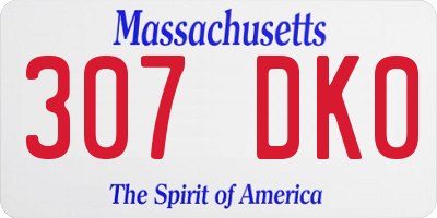 MA license plate 307DK0