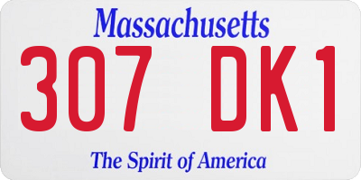 MA license plate 307DK1