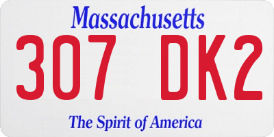 MA license plate 307DK2