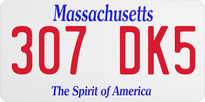 MA license plate 307DK5