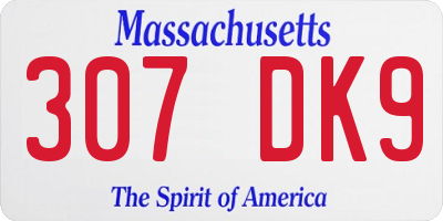 MA license plate 307DK9