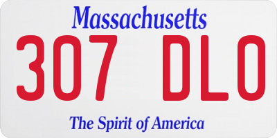 MA license plate 307DL0