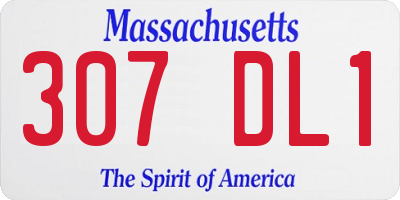 MA license plate 307DL1
