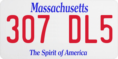 MA license plate 307DL5