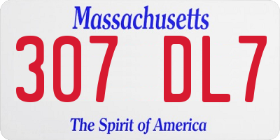 MA license plate 307DL7