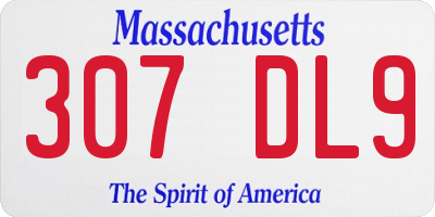 MA license plate 307DL9