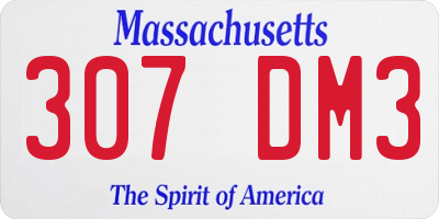 MA license plate 307DM3