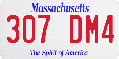 MA license plate 307DM4
