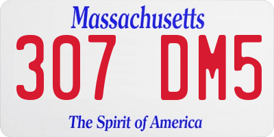 MA license plate 307DM5