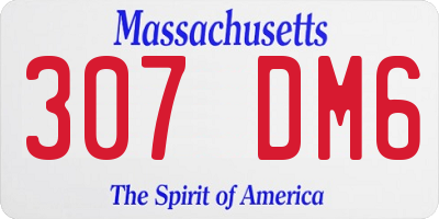 MA license plate 307DM6