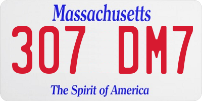 MA license plate 307DM7
