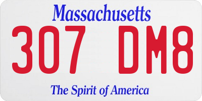MA license plate 307DM8