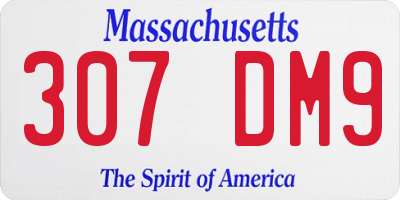 MA license plate 307DM9