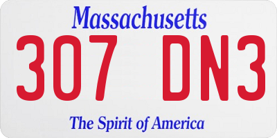 MA license plate 307DN3