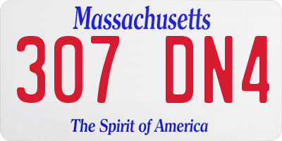 MA license plate 307DN4