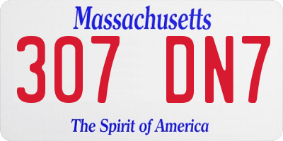 MA license plate 307DN7