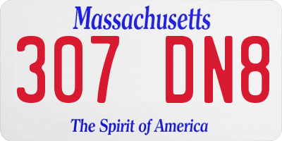 MA license plate 307DN8