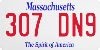 MA license plate 307DN9