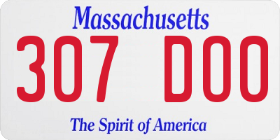 MA license plate 307DO0
