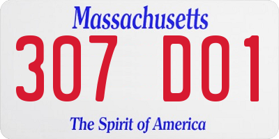 MA license plate 307DO1