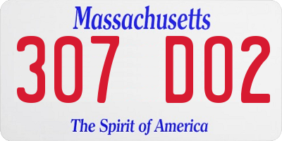 MA license plate 307DO2