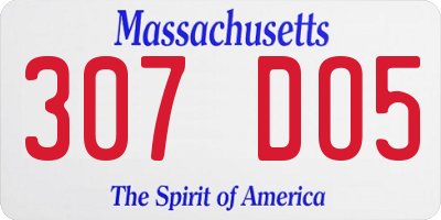 MA license plate 307DO5