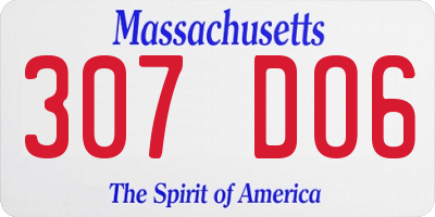 MA license plate 307DO6