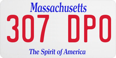 MA license plate 307DP0
