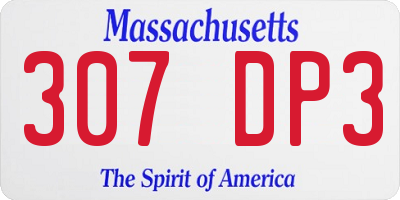 MA license plate 307DP3