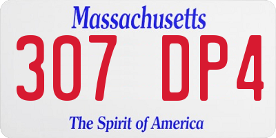 MA license plate 307DP4