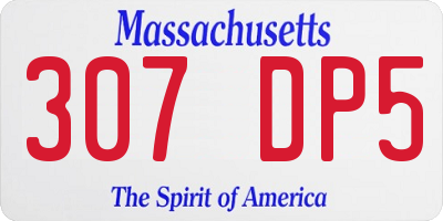 MA license plate 307DP5