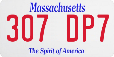 MA license plate 307DP7