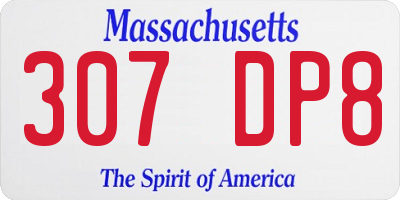 MA license plate 307DP8