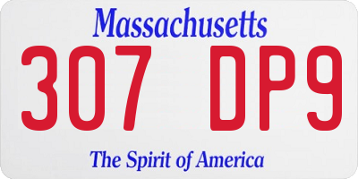MA license plate 307DP9