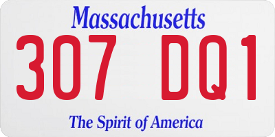 MA license plate 307DQ1
