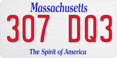 MA license plate 307DQ3