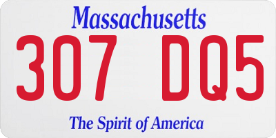 MA license plate 307DQ5
