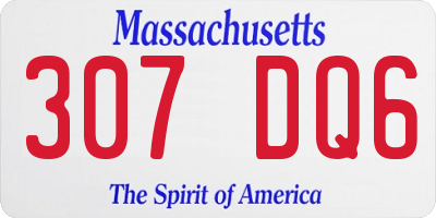 MA license plate 307DQ6