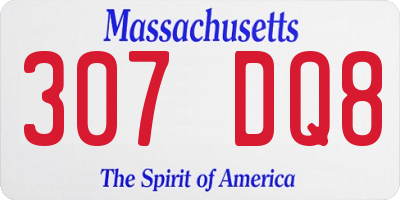 MA license plate 307DQ8