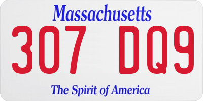MA license plate 307DQ9