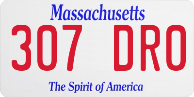 MA license plate 307DR0
