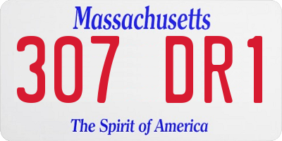 MA license plate 307DR1