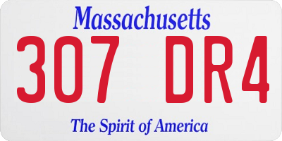 MA license plate 307DR4