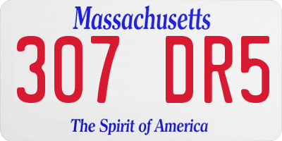 MA license plate 307DR5