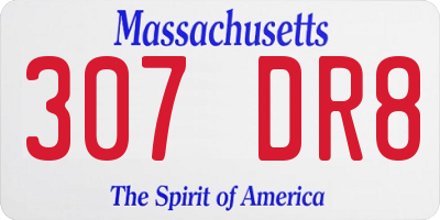 MA license plate 307DR8
