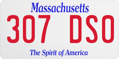 MA license plate 307DS0