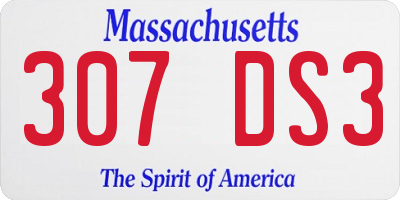 MA license plate 307DS3