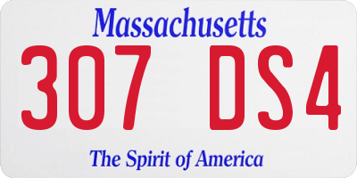 MA license plate 307DS4