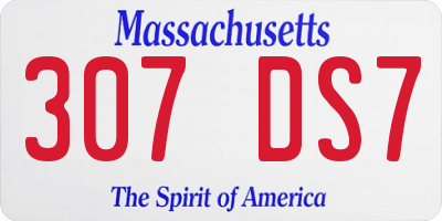 MA license plate 307DS7